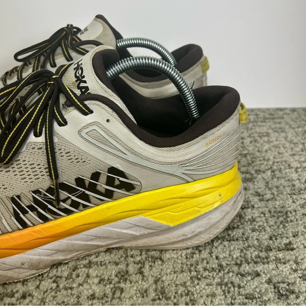Hoka One Bondi Nimbus Cloud Radiant Yellow Lace-Up Sneakers Size 9.5 Men’s